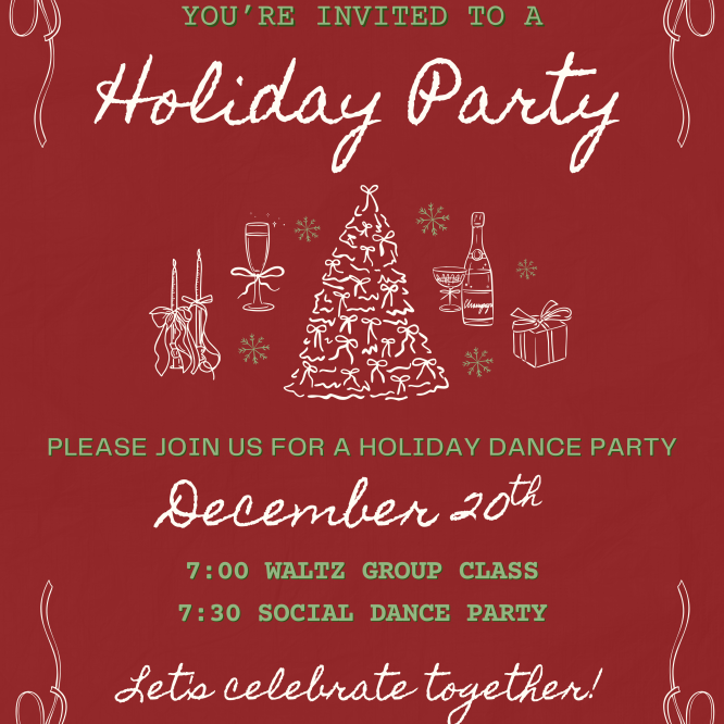 Red and Green Vintage Illustrative Doodle Christmas Invitation